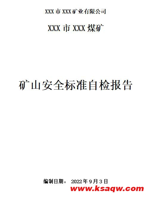矿山安全标准自检报告