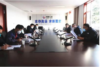 张翔一行到兰花同宝煤业调研指导生产经营预算工作